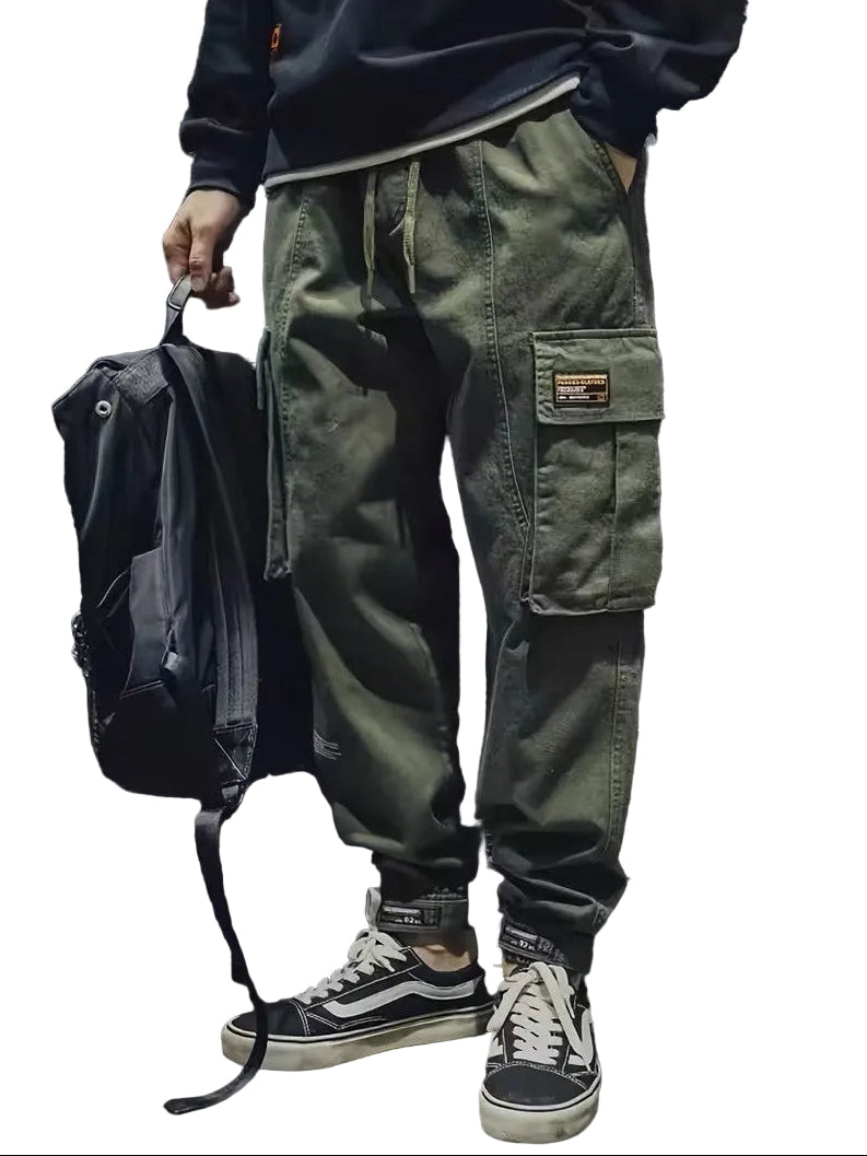 Men’s Cargo Jogger Pants with Drawstring Waist