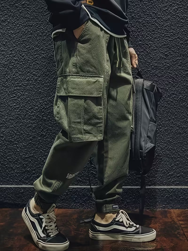 Men’s Cargo Jogger Pants with Drawstring Waist